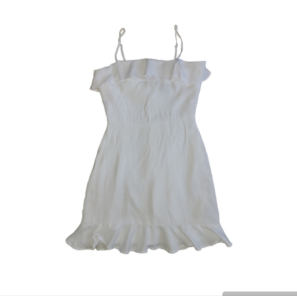 NWOT TRIXXI Womens White Zippered Spaghetti Strap Square Neck Mini Evening Fit + - Picture 3 of 4